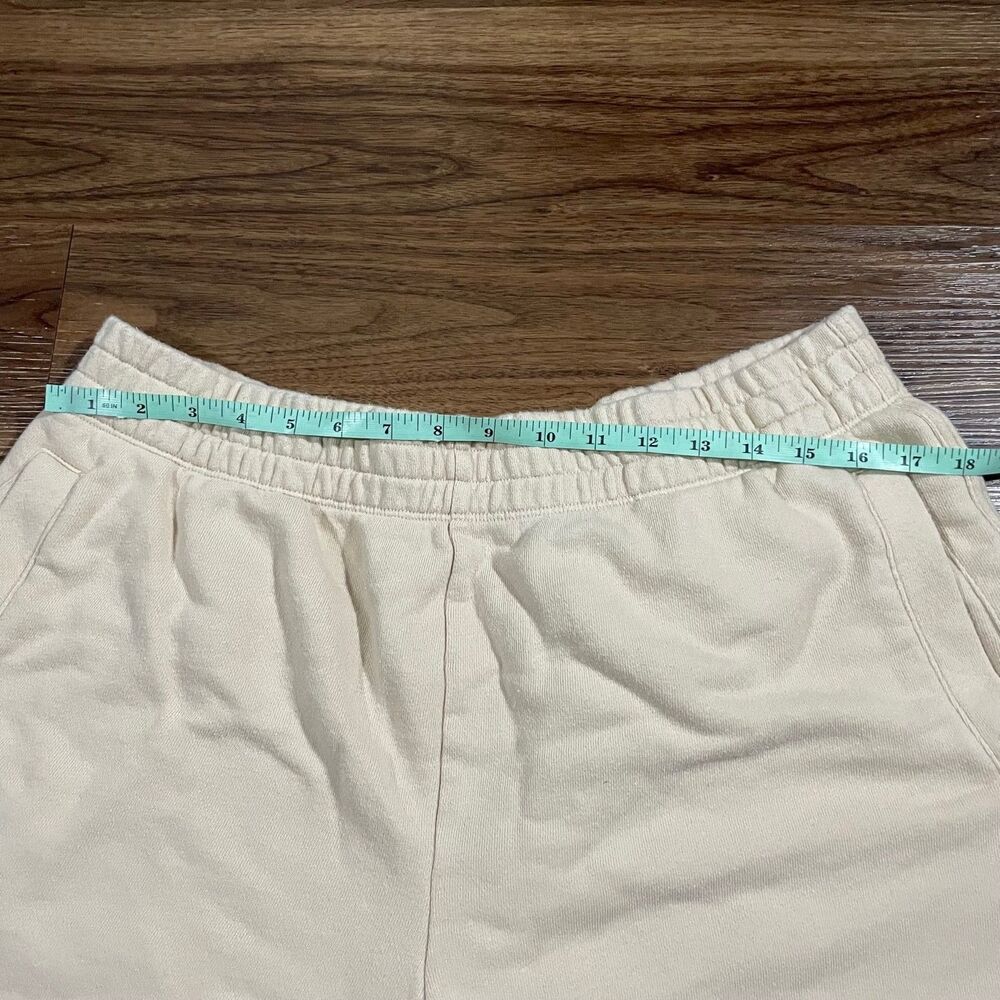 Aerie High Rise Lounge Sweat Shorts Cut Off Pockets Women's Size XL Tan Beige - Picture 5 of 8